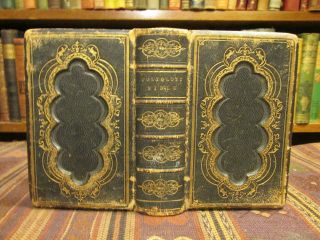 1866 American English Version Of The Polyglott Bible Rare Book Leather Binding