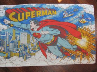 Vintage 1979 Dc Comics Superman Pillowcase 1 Piece Very Rare Graphic Spinney