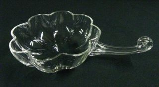 Very Rare Vintage Blown Heisey " Crystolite " Glass Handled Nappy Bowl / Ramekin