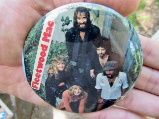 Vtg Fleetwood Mac Button Color Photo Pin Music Rock Band Album Art Nicks Rare Vg