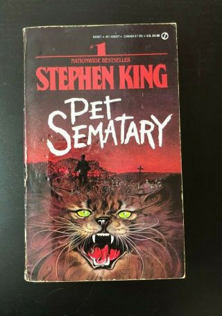 Rare Stephen King Pet Sematary 1984 Horror First Signet 1st Edition Paperback