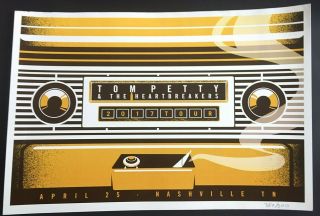 Rare Tom Petty Nashville Tn Vip Poster Print 4/25 2017 /500 Dan Stiles