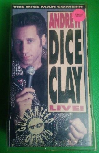 The Dice Man Cometh Andrew Dice Clay Live Vhs Vestron 1989 Oop Rare Htf Comedy
