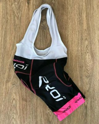 Ekoi Rare Grey Pink Cycling Bib Shorts Size S