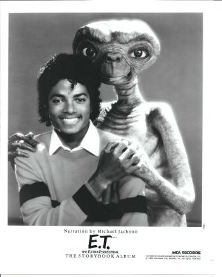 Michael Jackson " E.  T.  " Press Kit,  Rare Two Official 8x10 Glossy Photos,  1982