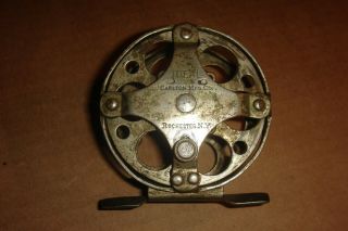 Fly Fishing Reel Antique Rare Vintage Plated Brass Ideal Carlton Mfg Co.
