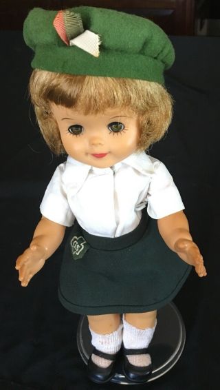 Rare Vintage 1960s Effanby Fluffy Official Cadette Girl Scout Doll 11” W/stand
