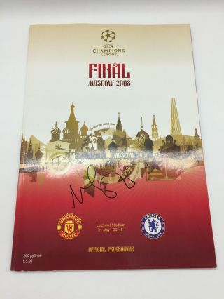 Rare Michael Carrick Manchester United Signed 2008 Cl Final Programme,