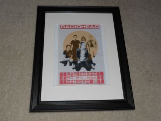 Framed Radiohead 1996 Tour Mini - Poster,  Chicago Metro,  Thom Yorke Rare 14 " X17 "