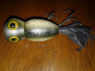 Fishing Lure Fred Arbogast Hula Popper In Rare Color - Black Stencil