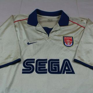 Arsenal 2001 2002 Away Shirt Rare Gold Sega Classic (xxl)