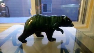 Blue Mountain Pottery Bear In Glazed Green Hues,  Rare Vintage Collectors Item