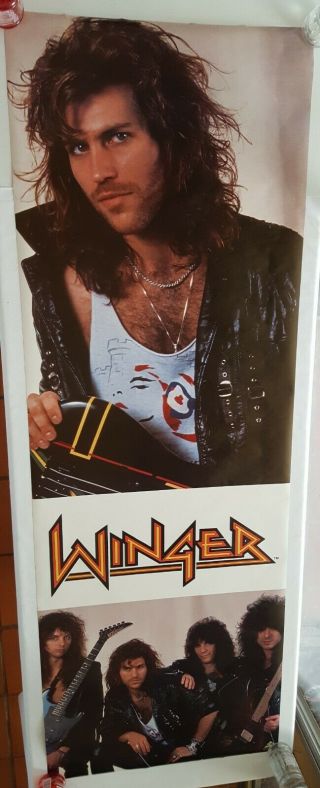 Winger Band Door Poster Rare Vintage 26x75 " Long 80s Rock Roll Hair Music (1989)