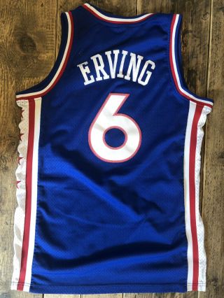 Philadelphia 76ers Sixers NBA jersey 6 Julius ‘Dr J’ Erving Reebok Size M Rare 2