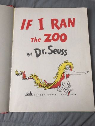If I Ran the Zoo First Edition Early Printing Dr.  Seuss 1950 Rare Book 3