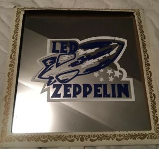 Vintage Led Zeppelin Carnival Prize Mirror Glass 70 