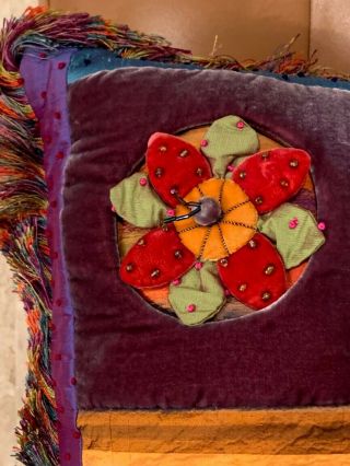 MacKenzie Childs Silk and Velvet Flower Box Pillows - Exceptionally Rare 6