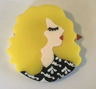 Rare Near Baccurelli Blonde Haired Witch Brooch - Large