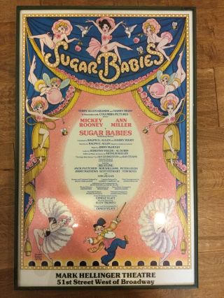 Sugar Babies - Mickey Rooney/ann Miller - Rare Broadway Window Card
