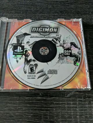 Digimon World 2 PlayStation 1 PS1 Complete Case CIB Black Label RARE 3