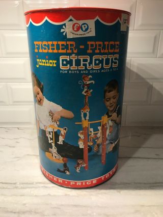 Fisher Price 1963 Junior Circus Set No.  902 In Container 100 Complete Rare