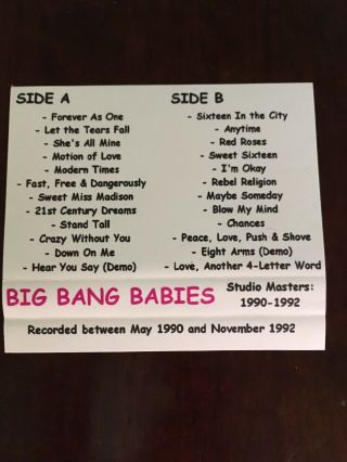 Big Bang Babies - Ultra Rare 24 Track Demo Tape