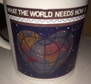 Usps 1991 Stamp Color Change Coffee Mug Cup - What The World Need Now Is - Rare