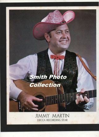 Rare Jimmy Martin Decca Records Promotional Photo With Martin Guitar