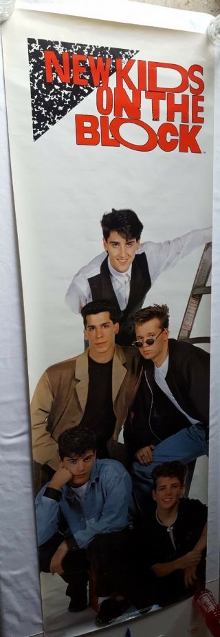 Rare.  Vintage Kids On The Block Door Poster 22x71 " Music Pop 80s 90s (1989)