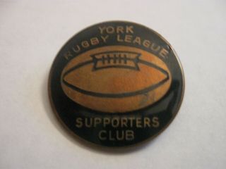 Rare Old York Rugby League Football Club Enamel Brooch Pin Badge