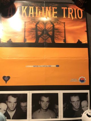 Rare Vintage Alkaline Trio 2000 Maybe I’ll Catch Fire Asian Man Promo Poster