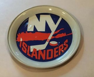 Rare Vintage York Islanders Tin Metal Coaster - Very Hard To Find