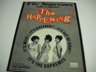 The Supremes Make It Happen W/ The Happening Rare Preserved 1967 Promo Poster Ad