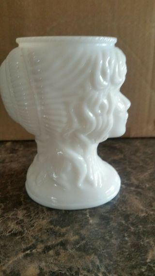 Vintage Rare White Milk Glass Grecian Girl/Lady Head Vase. 3