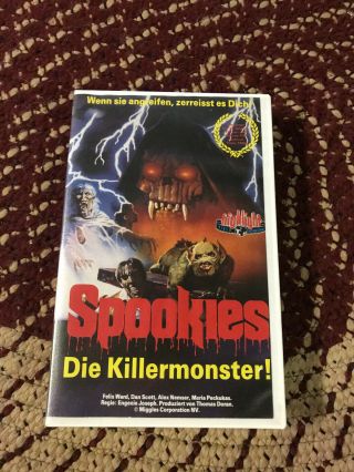 Spookies German Pal Horror Sov Slasher Rare Oop Vhs Big Box Slip