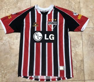Rare Vintage Sao Paulo Fc Soccer Jersey By Topper Mens Size Medium Lg Habib’s