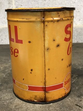 RARE Vintage SHELL Grease 5 lb Pound Empty can Lubricant Gas Oil Petro 3