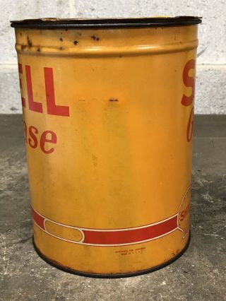 RARE Vintage SHELL Grease 5 lb Pound Empty can Lubricant Gas Oil Petro 5