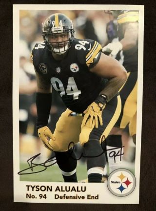 Tyson Alualu Autograph Pittsburgh Steelers Signed 5x8 Photo Rare