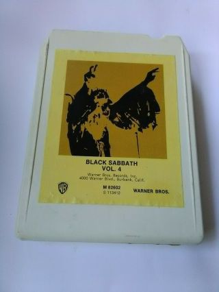 Black Sabbath: Vol Four 8 Track Tape Hard Rock,  Rare,  Out Of Print Yellow Label