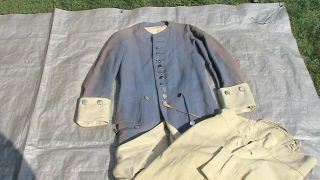 Very Old Military Uniform With Trousers In - Rare