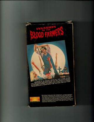 Invasion Of The Blood Farmers VHS Rare Horror Horizon 2