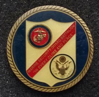Rare Usmc Msg Marine Corps Security Guard Battalion Dos Embassy Challenge Coin