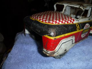 vintage tow truck tin toy big very old very rare 5
