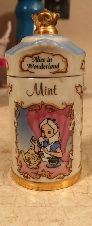 Alice In Wonderland Walt Disney Spice Jars Fine Porcelain Rare Find