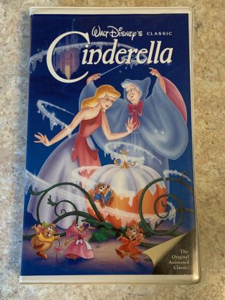 Walt Disney Cinderella Vhs (1988) Black Diamond Classic Clamshell Case Rare