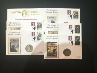 1994 100th Anniversary Sherlock Holmes Commemorative Coin Cover Set Rare