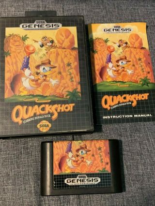 Sega Genesis Quackshot: Starring Donald Duck Video Game Complete Rare Cib