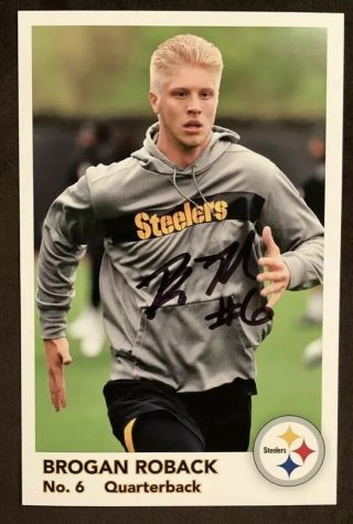 Brogan Roback Autograph Pittsburgh Steelers Signed 5x8 Photo Rare