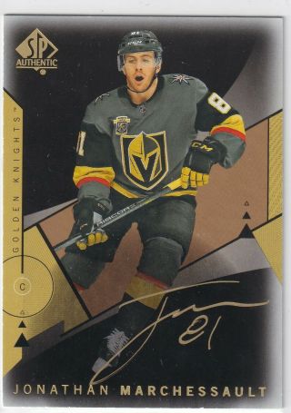 2018 - 19 Sp Authentic Limited Auto Black Gold Ink Jonathan Marchessault Rare /3